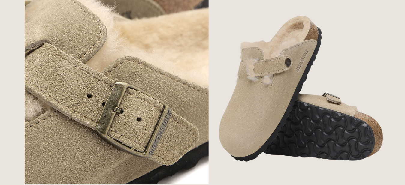 mule boston birkenstock sherling