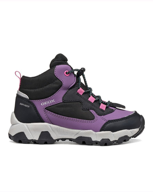 Botte mi-saison mauve et noir pour fille Magnetar J464LB-C8277 de Geox