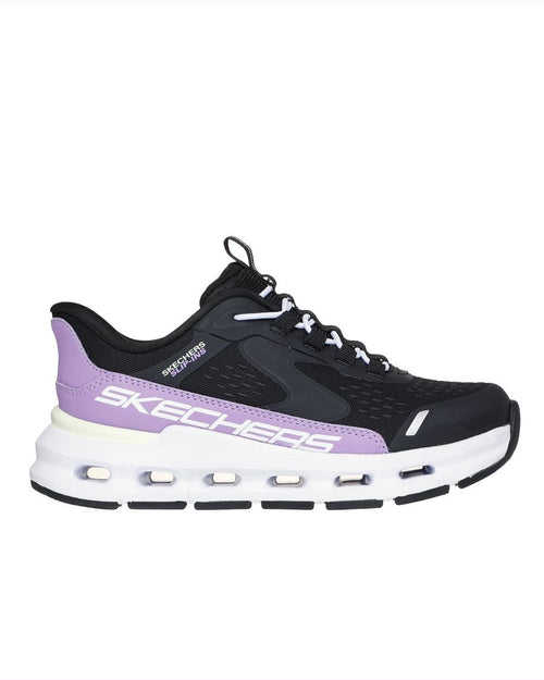 Espadrille noire pour fille SLIP-INS:GLIDE-STEP+  303654L-BKPR de SKECHERS.
