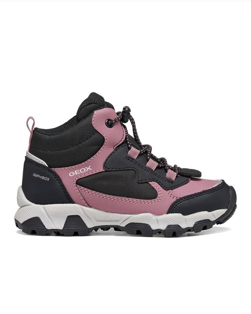 Botte mi-saison rose et noir pour fille Magnetar J464LB.C9321 de Geox