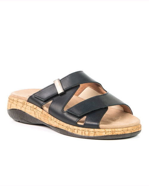 Sandale noire orthopédique pour femme ND-39306 de Portofino.