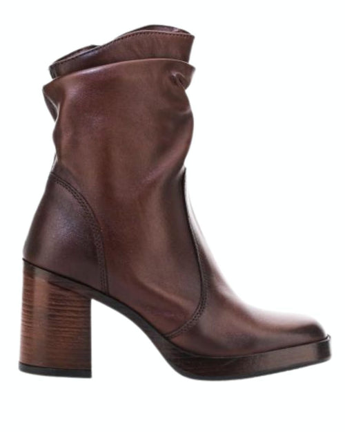 Botte courte brune à talon haut- pour femme P96227-101-6383 de MJUS.