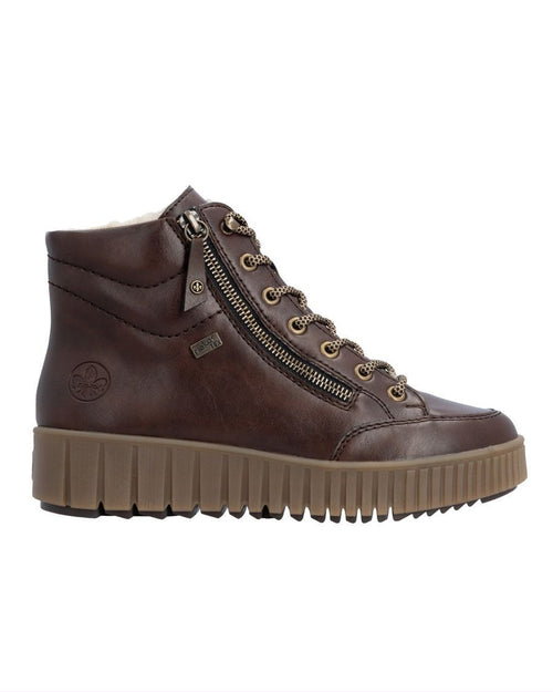 Botte d'hiver courte brune pour femme Rieker Y6104-25