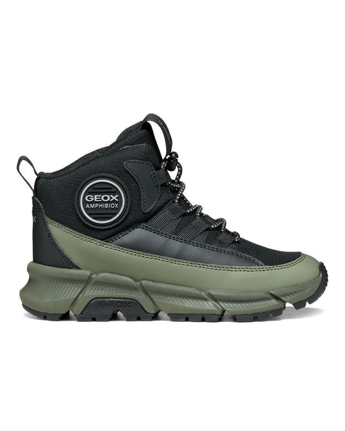 Botte mi-saison noir et kaki pour garçon Flexyper Plus de Geox