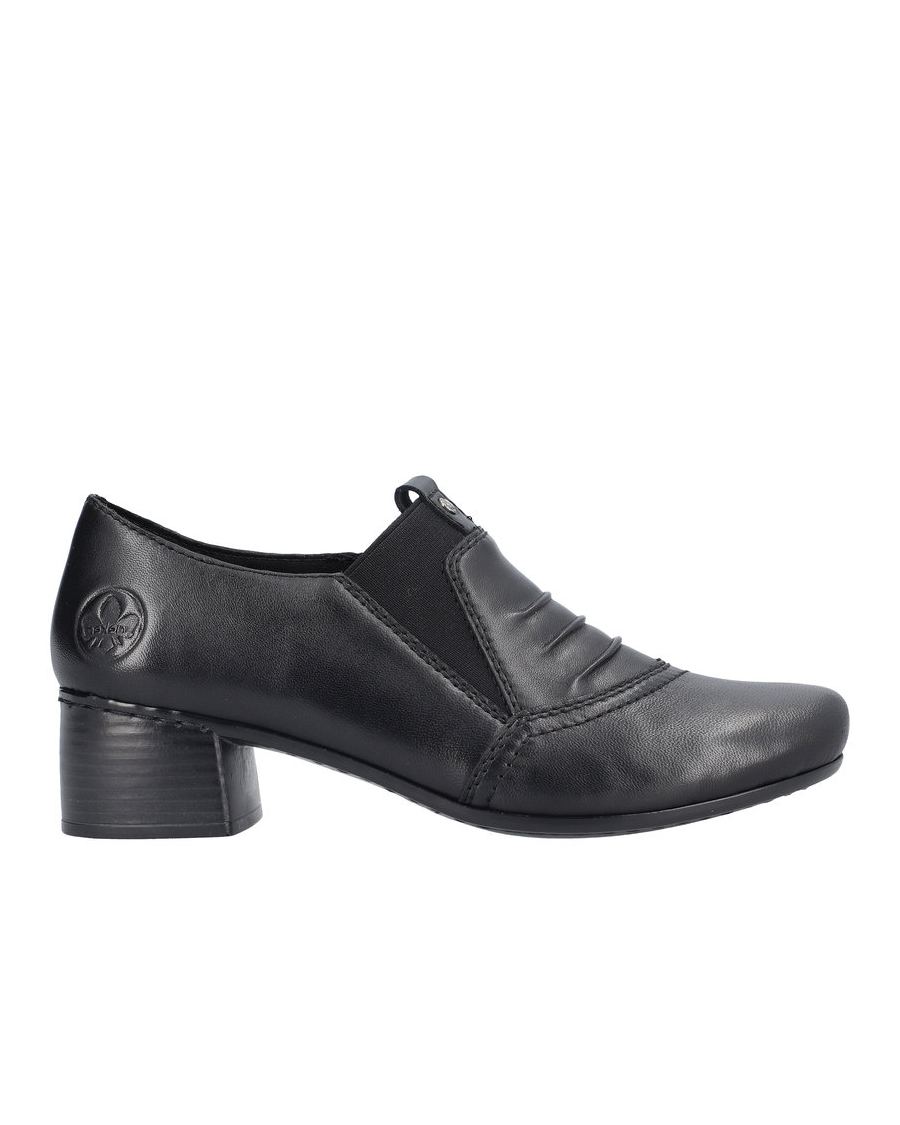 Escarpins Rieker Femme - Cuir Richelieu Détaillé Petit Talon Fermeture éclair - Neuf Avec Emballage