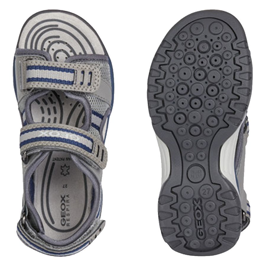 Sandales Garçon Geox J Borealis Boy D - 3 Brides, Semelle Plate, Confort Respira